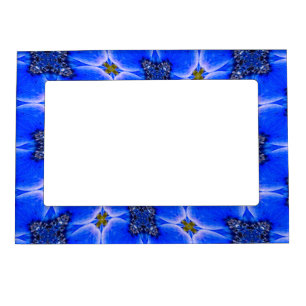 Blue Garden Anemone Pattern Magnetic Frame