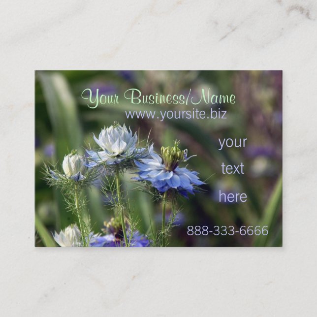 Blue Garden Blooms Business Profile Cards (Front)