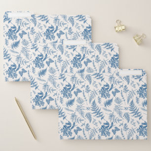 Blue Garden Butterfly & Floral Garden Pattern File Folder