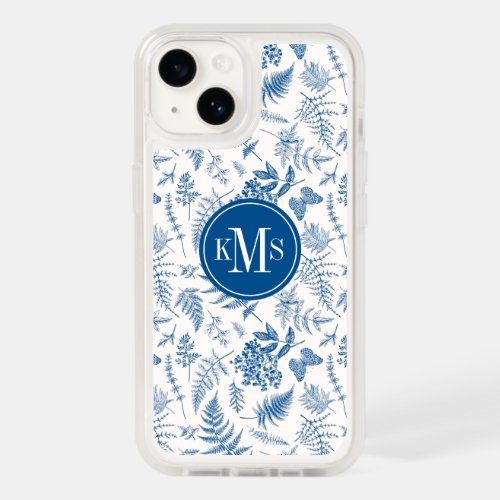 Blue Garden Butterfly  Floral Garden Pattern OtterBox iPhone 14 Case