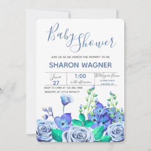 Blue Garden Flowers Invitation