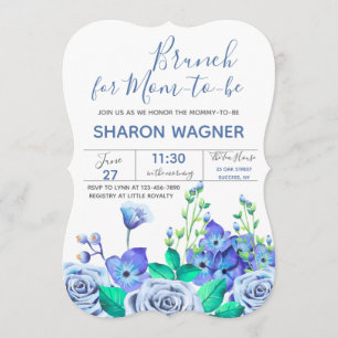 Blue Garden Flowers Invitation