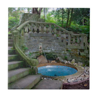 Blue Garden Fountain Tile