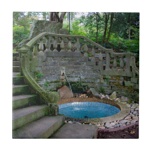 Blue Garden Fountain Tile (Front)
