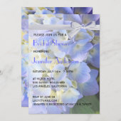 ©Blue Garden Hydrangeas Ribbon Bridal Shower Invitation (Front/Back)