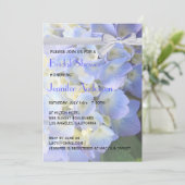 ©Blue Garden Hydrangeas Ribbon Bridal Shower Invitation (Standing Front)