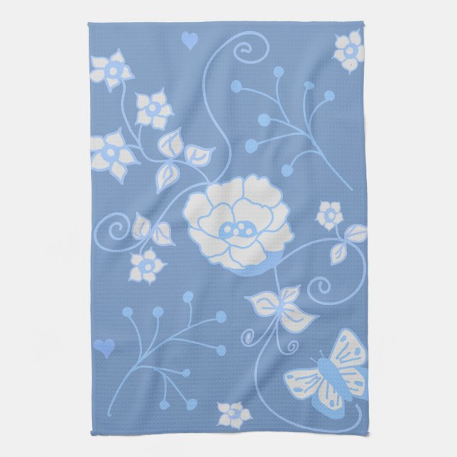 Blue Garden Kitchen Towel (Vertical)
