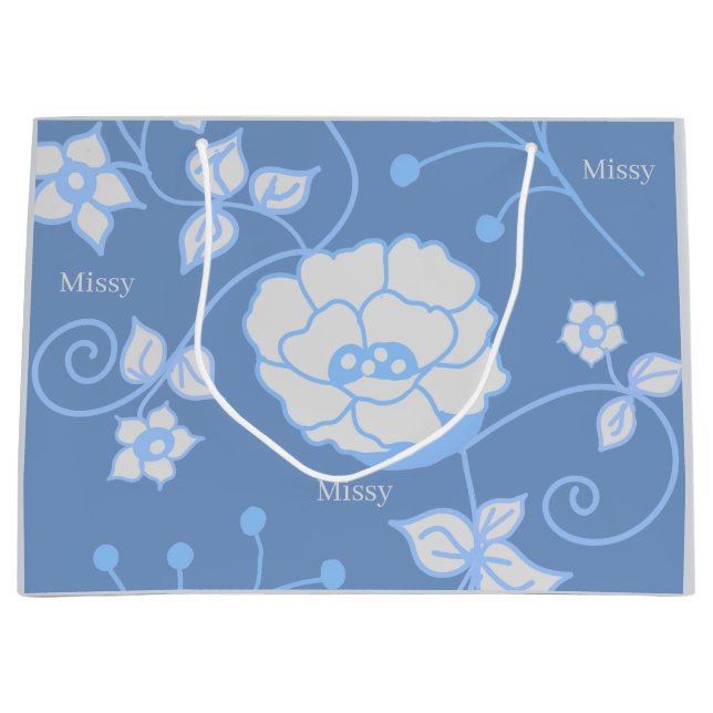 Blue Garden Large Gift Bag (Front)