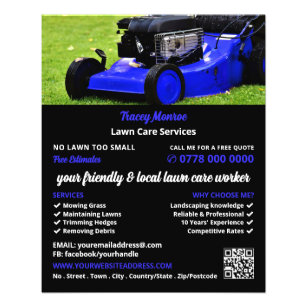 Blue Garden Lawn-Mower, Lawn Care Services Flyer