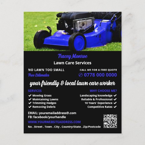 Blue Garden Lawn_Mower Lawn Care Services Flyer