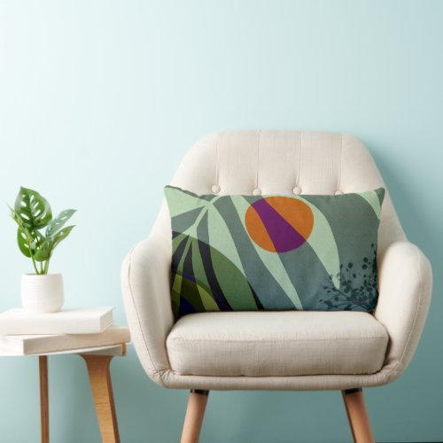 Blue garden lumbar pillow