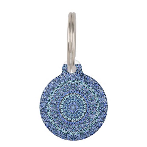 Blue Garden of Life Mandala Pet ID Tag