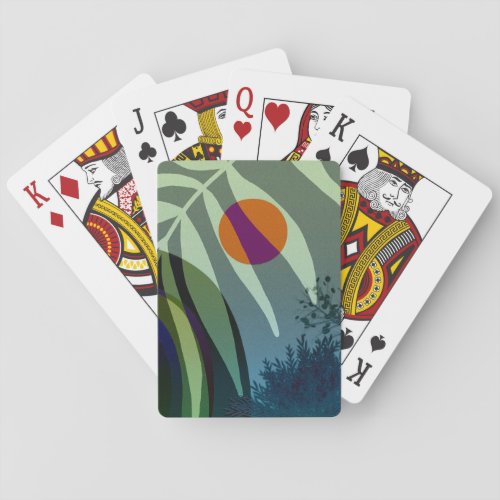 Blue garden playing cards