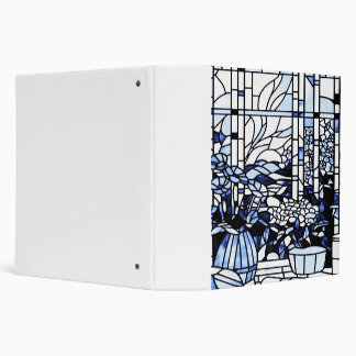 Blue Garden Stained Glass 3 Ring Binder