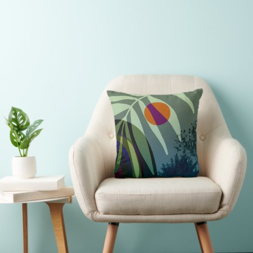 Blue garden throw pillow