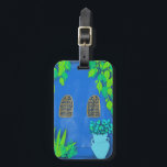 Blue Garden Wall Majorelle Morocco Luggage Tag<br><div class="desc">Pretty blue walls and bright colorful plants,  hand drawn by me for you! Take a look at my shop for more!</div>