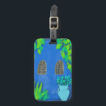 Blue Garden Wall Majorelle Morocco Luggage Tag<br><div class="desc">Pretty blue walls and bright colorful plants,  hand drawn by me for you! Take a look at my shop for more!</div>