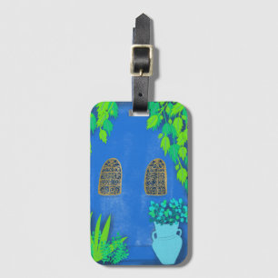 Blue Garden Wall Majorelle Morocco Luggage Tag
