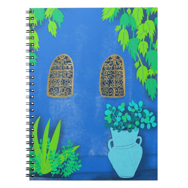 Blue Garden Wall Majorelle Morocco Notebook (Front)