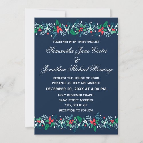 Blue Garland _ Wedding Invitation