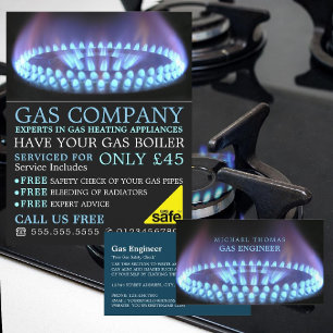 Blue Gas Ring, Gas Engineer & Supplier Advertising Flyer