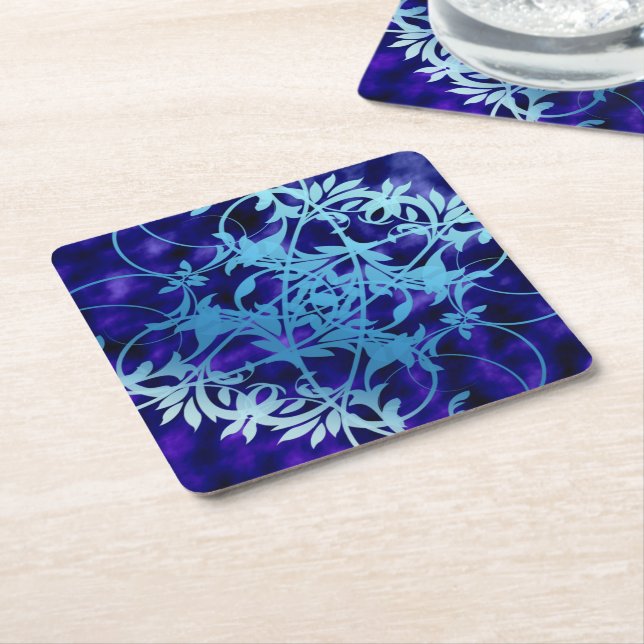 Blue Gate Square Paper Coaster (Angled)