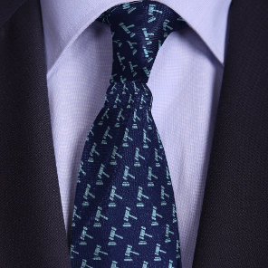 Blue Gavel Pattern Attorney Neck Tie