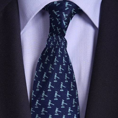 Blue Gavel Pattern Attorney Neck Tie