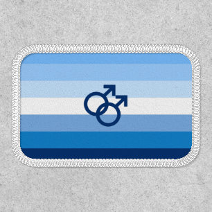 Blue Gay Love (MLM) Pride House Flag Patch