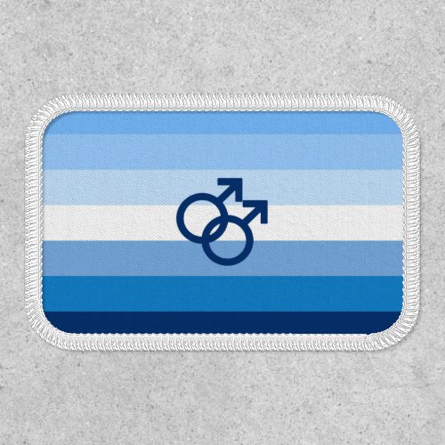 Blue Gay Love MLM Pride House Flag Patch