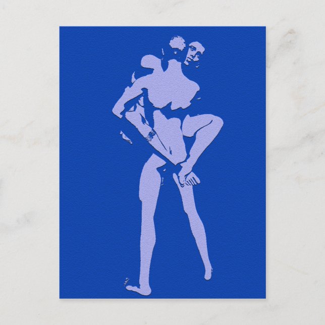 Blue Gay Love Postcard (Front)