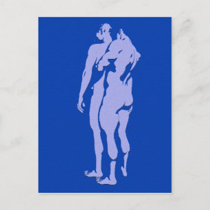Blue Gay Love Postcard