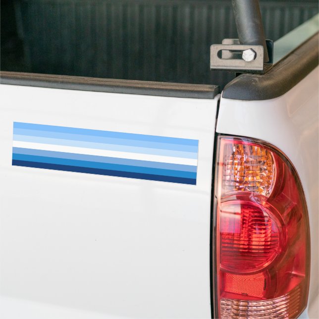 Blue Gay Male Pride House Flag Bumper Sticker (On Truck)
