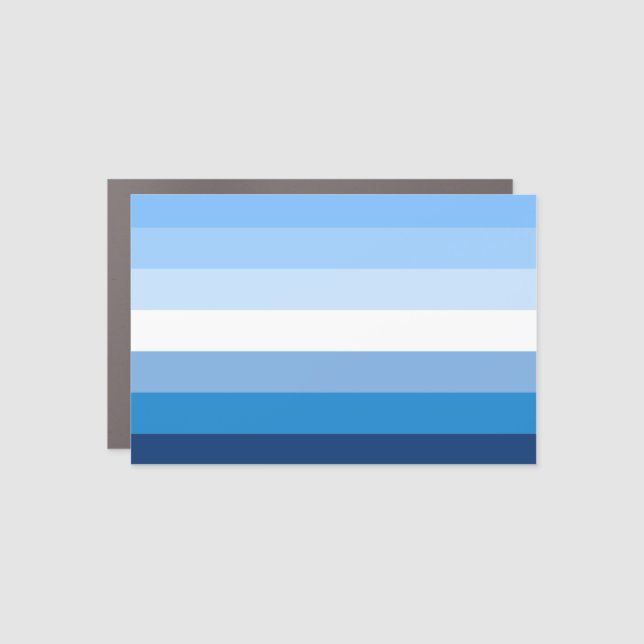 Blue Gay Male Pride House Flag Car Magnet (Front)