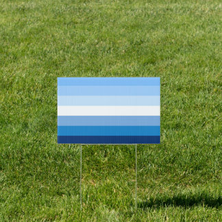 Blue Gay Male Pride House Flag Sign