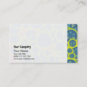 Blue gearwheels business card