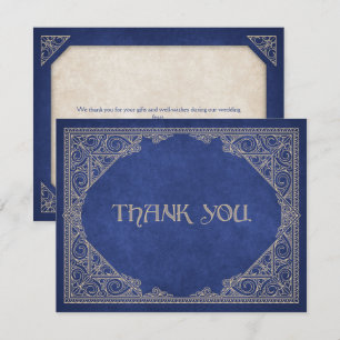 Blue Geek Book Library Literary Wedding Thank You Card