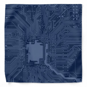 Blue Geek Motherboard Circuit Pattern Bandana