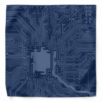 Blue Geek Motherboard Circuit Pattern Bandana by accessoriesstore at Zazzle