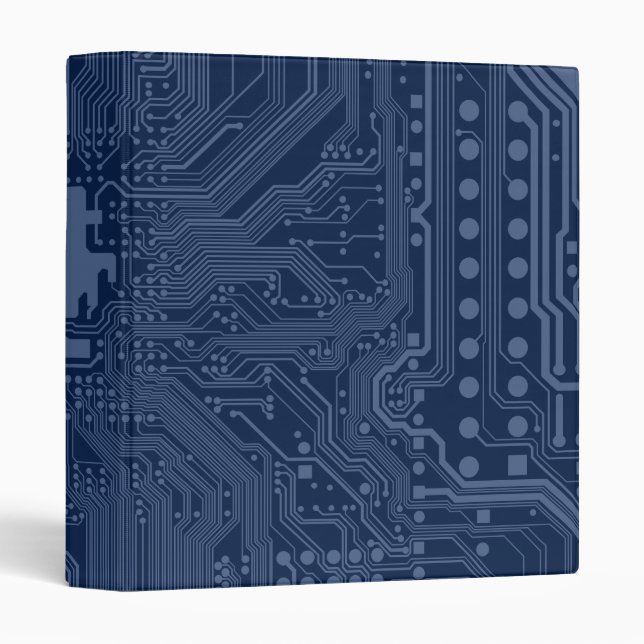 Blue Geek Motherboard Circuit Pattern Binder (Front/Spine)