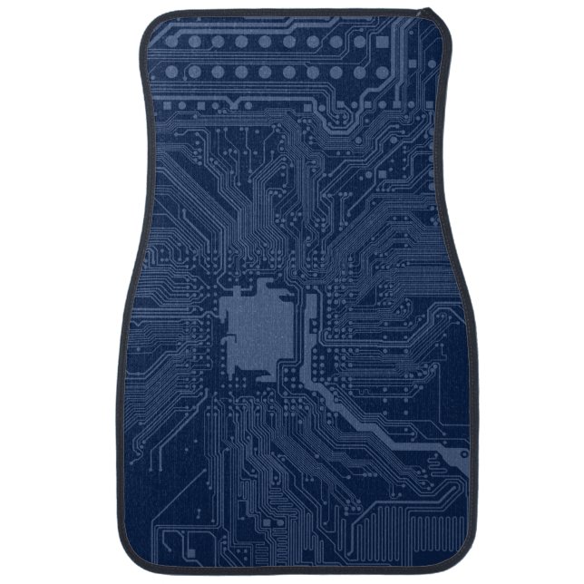 Blue Geek Motherboard Circuit Pattern Car Mat (Front)