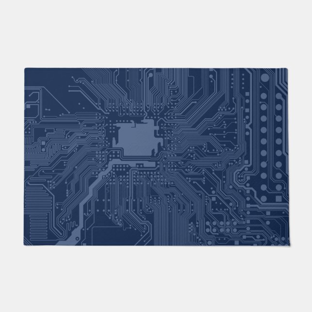 Blue Geek Motherboard Circuit Pattern Doormat (Front)