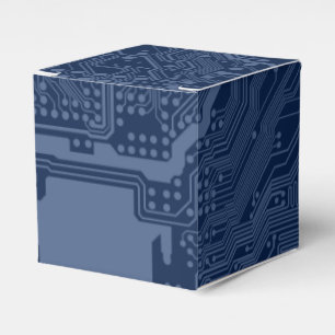 Blue Geek Motherboard Circuit Pattern Favor Boxes