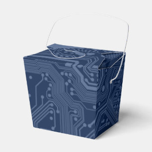 Blue Geek Motherboard Circuit Pattern Favor Boxes