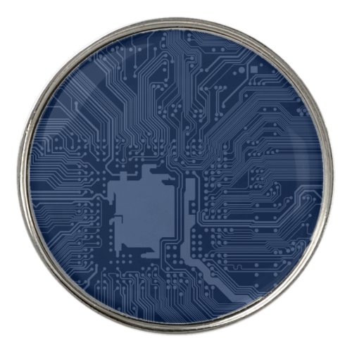 Blue Geek Motherboard Circuit Pattern Golf Ball Marker