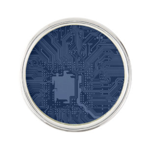Blue Geek Motherboard Circuit Pattern Lapel Pin