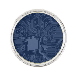 Blue Geek Motherboard Circuit Pattern Lapel Pin