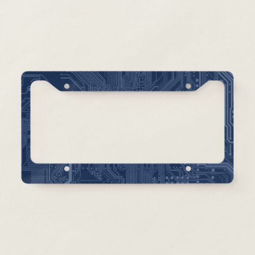 Blue Geek Motherboard Circuit Pattern License Plate Frame