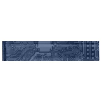 Blue Geek Motherboard Circuit Pattern Name Plate by officesuppliesshop at Zazzle
