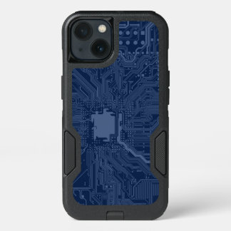 Blue Geek Motherboard Circuit Pattern iPhone 13 Case